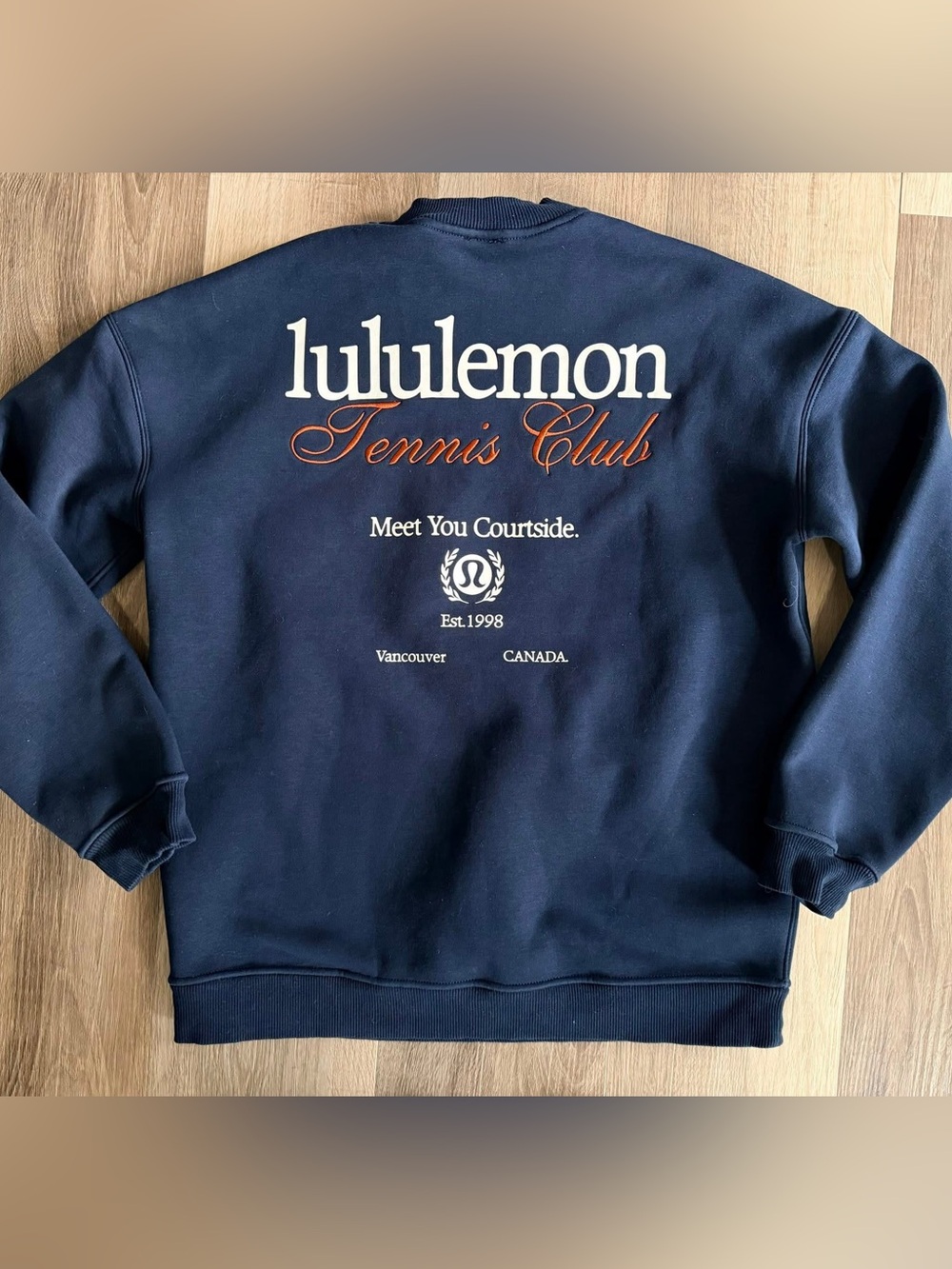 lululemon Navy Crewneck with Tennis Club Script